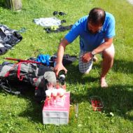 oslava úspěšného výstupu na Mont Blanc