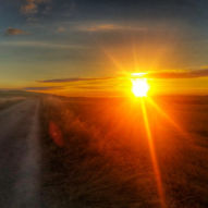 Východ slunce kousek za Los Arcos