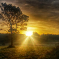 Úsvit na začátku nejnáročnějšího dne pouti po cestě na Finisterre