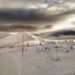 Výhled na Sněžku z Úpské hrany